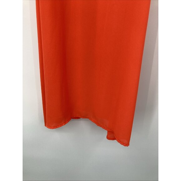 Torrid Halter Tank Top Bright Orange Sheer Woman 1 (14/16) - Picture 3 of 9
